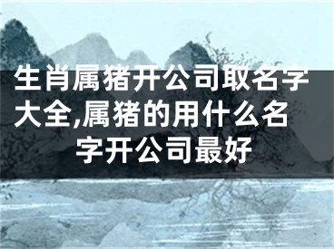 生肖属猪开公司取名字大全,属猪的用什么名字开公司最好
