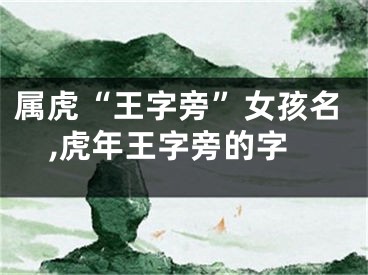 属虎“王字旁”女孩名,虎年王字旁的字
