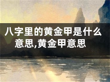 八字里的黄金甲是什么意思,黄金甲意思
