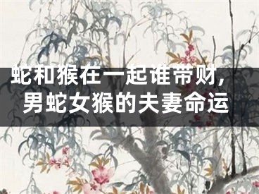 蛇和猴在一起谁带财,男蛇女猴的夫妻命运