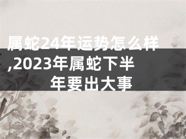 属蛇24年运势怎么样,2023年属蛇下半年要出大事