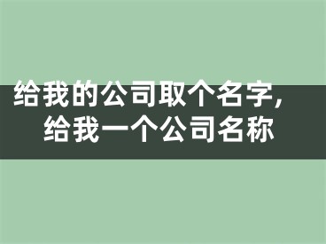 给我的公司取个名字,给我一个公司名称