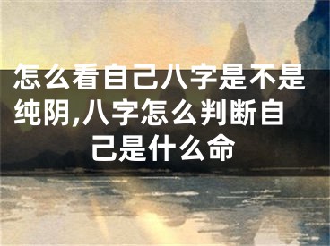 怎么看自己八字是不是纯阴,八字怎么判断自己是什么命