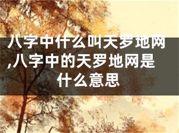八字中什么叫天罗地网,八字中的天罗地网是什么意思