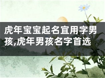 虎年宝宝起名宜用字男孩,虎年男孩名字首选