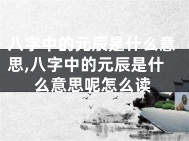 八字中的元辰是什么意思,八字中的元辰是什么意思呢怎么读