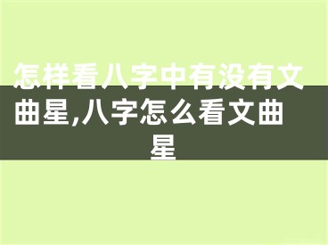 怎样看八字中有没有文曲星,八字怎么看文曲星