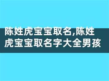 陈姓虎宝宝取名,陈姓虎宝宝取名字大全男孩