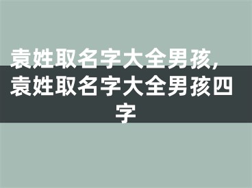 袁姓取名字大全男孩,袁姓取名字大全男孩四字