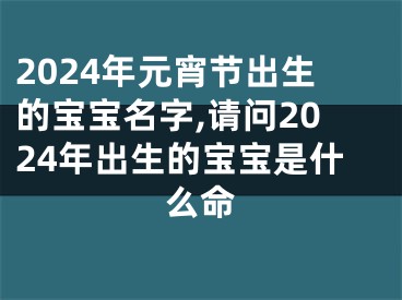 2024年元宵节出生的宝宝名字,请问2024年出生的宝宝是什么命
