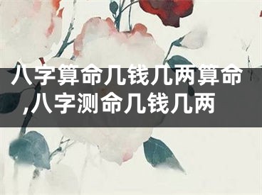 八字算命几钱几两算命,八字测命几钱几两