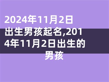 2024年11月2日出生男孩起名,2014年11月2日出生的男孩