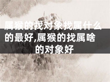 属猴的找对象找属什么的最好,属猴的找属啥的对象好