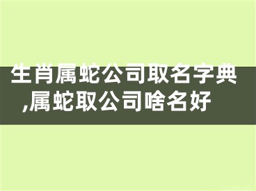 生肖属蛇公司取名字典,属蛇取公司啥名好