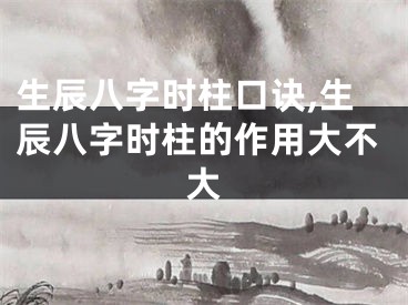 生辰八字时柱口诀,生辰八字时柱的作用大不大
