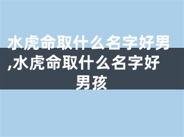 水虎命取什么名字好男,水虎命取什么名字好男孩