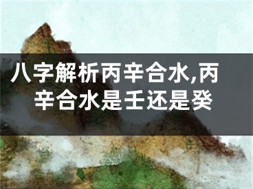 八字解析丙辛合水,丙辛合水是壬还是癸