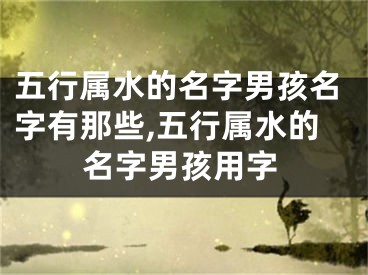 五行属水的名字男孩名字有那些,五行属水的名字男孩用字