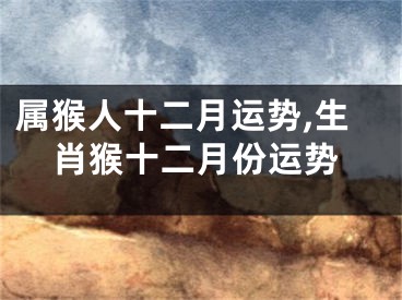 属猴人十二月运势,生肖猴十二月份运势