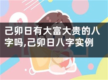 己卯日有大富大贵的八字吗,己卯日八字实例