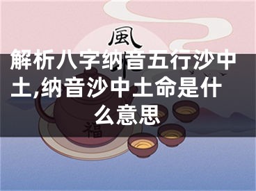 解析八字纳音五行沙中土,纳音沙中土命是什么意思