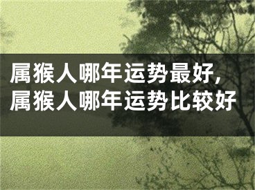 属猴人哪年运势最好,属猴人哪年运势比较好