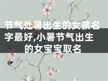 节气处暑出生的女孩名字最好,小暑节气出生的女宝宝取名