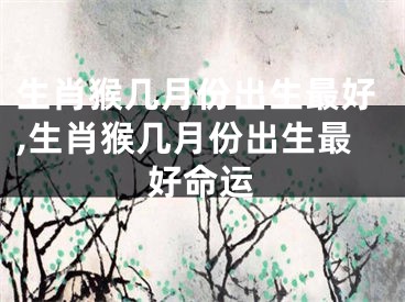 生肖猴几月份出生最好,生肖猴几月份出生最好命运