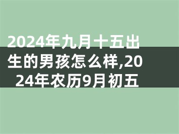 2024年九月十五出生的男孩怎么样,2024年农历9月初五