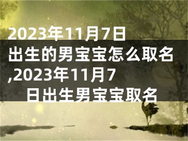 2023年11月7日出生的男宝宝怎么取名,2023年11月7日出生男宝宝取名