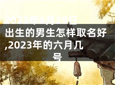 2023年6月29日出生的男生怎样取名好,2023年的六月几号