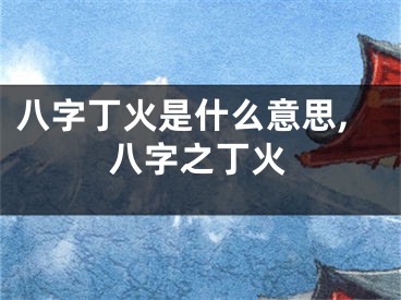 八字丁火是什么意思,八字之丁火