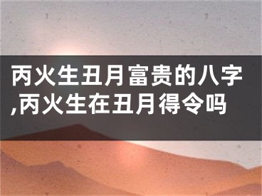 丙火生丑月富贵的八字,丙火生在丑月得令吗