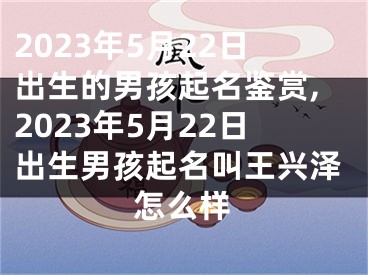 2023年5月22日出生的男孩起名鉴赏,2023年5月22日出生男孩起名叫王兴泽怎么样