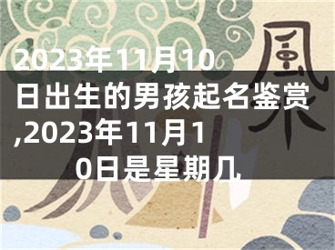 2023年11月10日出生的男孩起名鉴赏,2023年11月10日是星期几