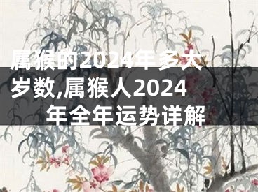 属猴的2024年多大岁数,属猴人2024年全年运势详解