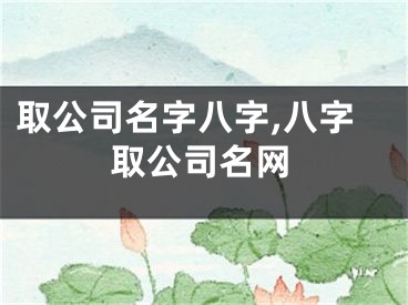 取公司名字八字,八字取公司名网