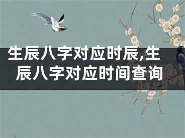生辰八字对应时辰,生辰八字对应时间查询
