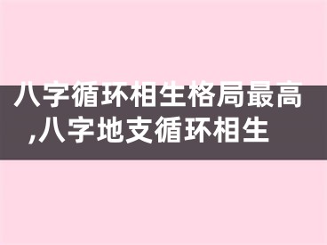 八字循环相生格局最高,八字地支循环相生