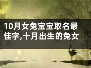 10月女兔宝宝取名最佳字,十月出生的兔女