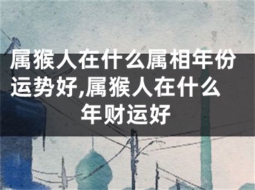 属猴人在什么属相年份运势好,属猴人在什么年财运好