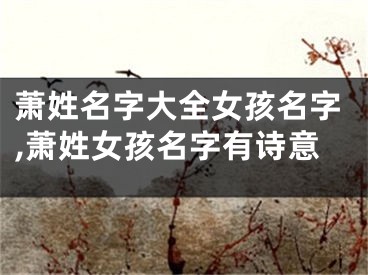 萧姓名字大全女孩名字,萧姓女孩名字有诗意