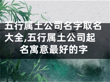 五行属土公司名字取名大全,五行属土公司起名寓意最好的字