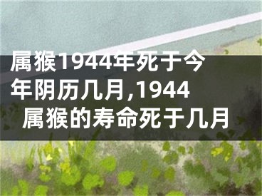 属猴1944年死于今年阴历几月,1944属猴的寿命死于几月