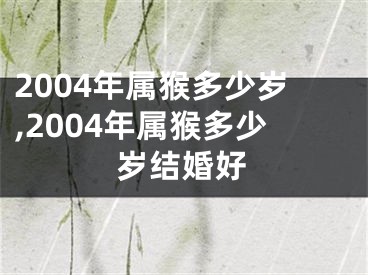 2004年属猴多少岁,2004年属猴多少岁结婚好
