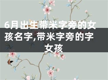 6月出生带米字旁的女孩名字,带米字旁的字女孩