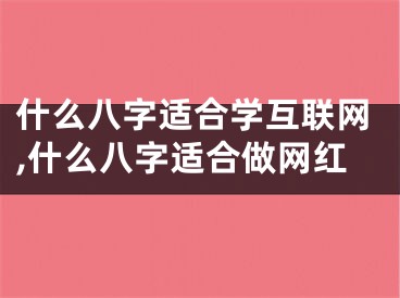 什么八字适合学互联网,什么八字适合做网红