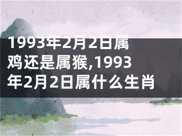 1993年2月2日属鸡还是属猴,1993年2月2日属什么生肖