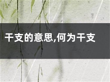 干支的意思,何为干支