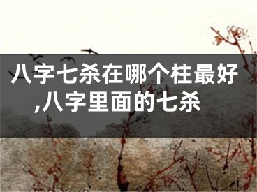 八字七杀在哪个柱最好,八字里面的七杀
